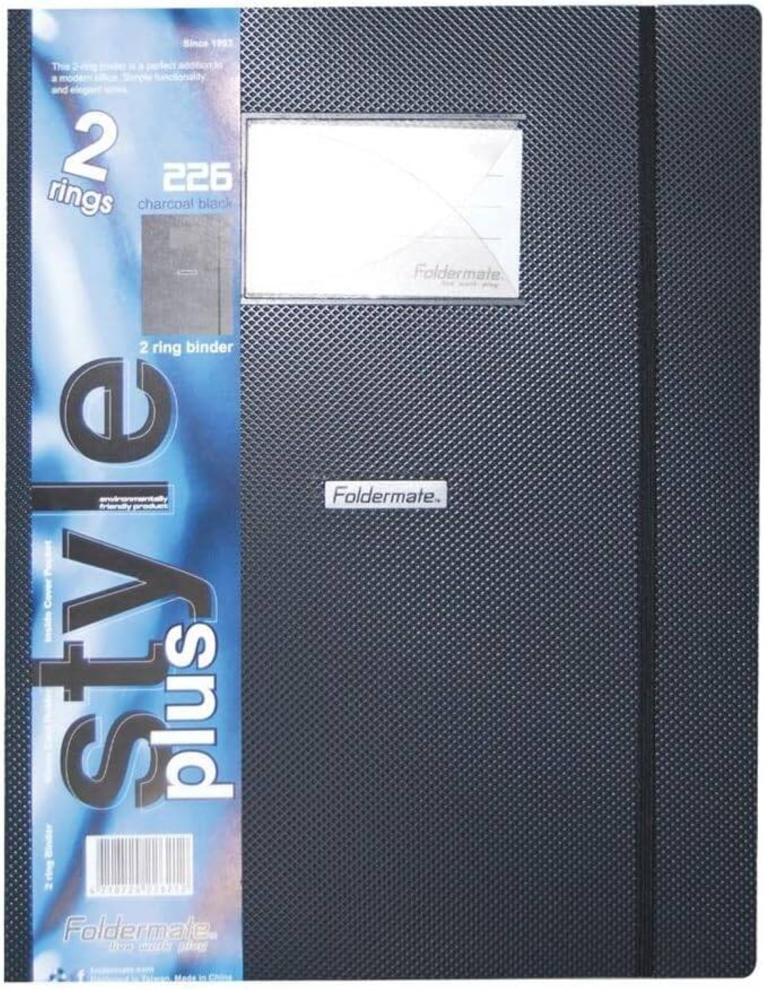 Foldermate 2 Ring Binder Black Bx=10 FE-226-BK